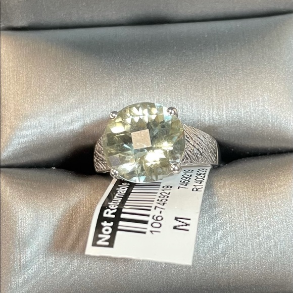 7.05 ct prasiolite ring in sterling silver. - Picture 12 of 13